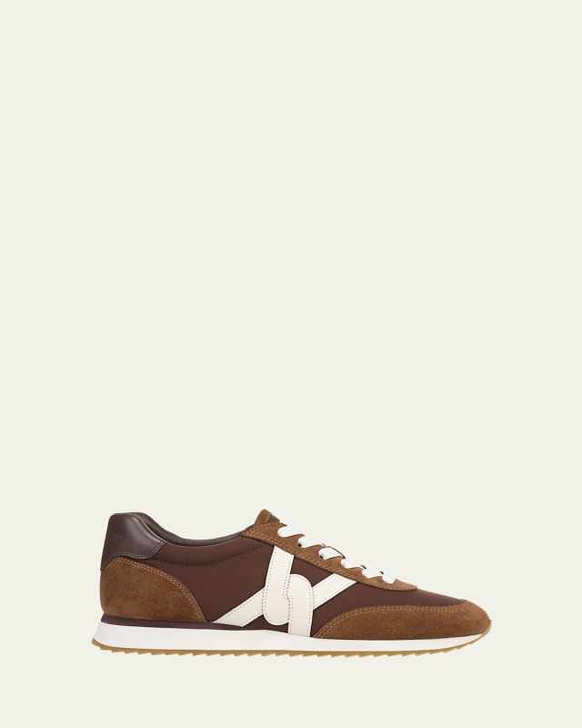 Penrose Mixed Leather Low-Top Sneakers